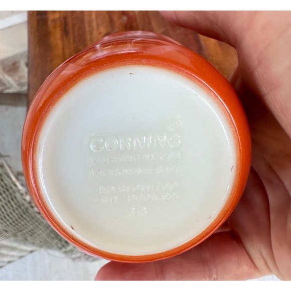 Corelle Corning Ware Vintage Burnt Orange Milk Glass Coffee Cup Mug USA 1 Owner - Picture 7 of 8